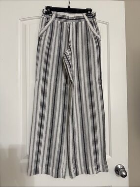 Jolt Black & White Striped Wide-Leg Pants